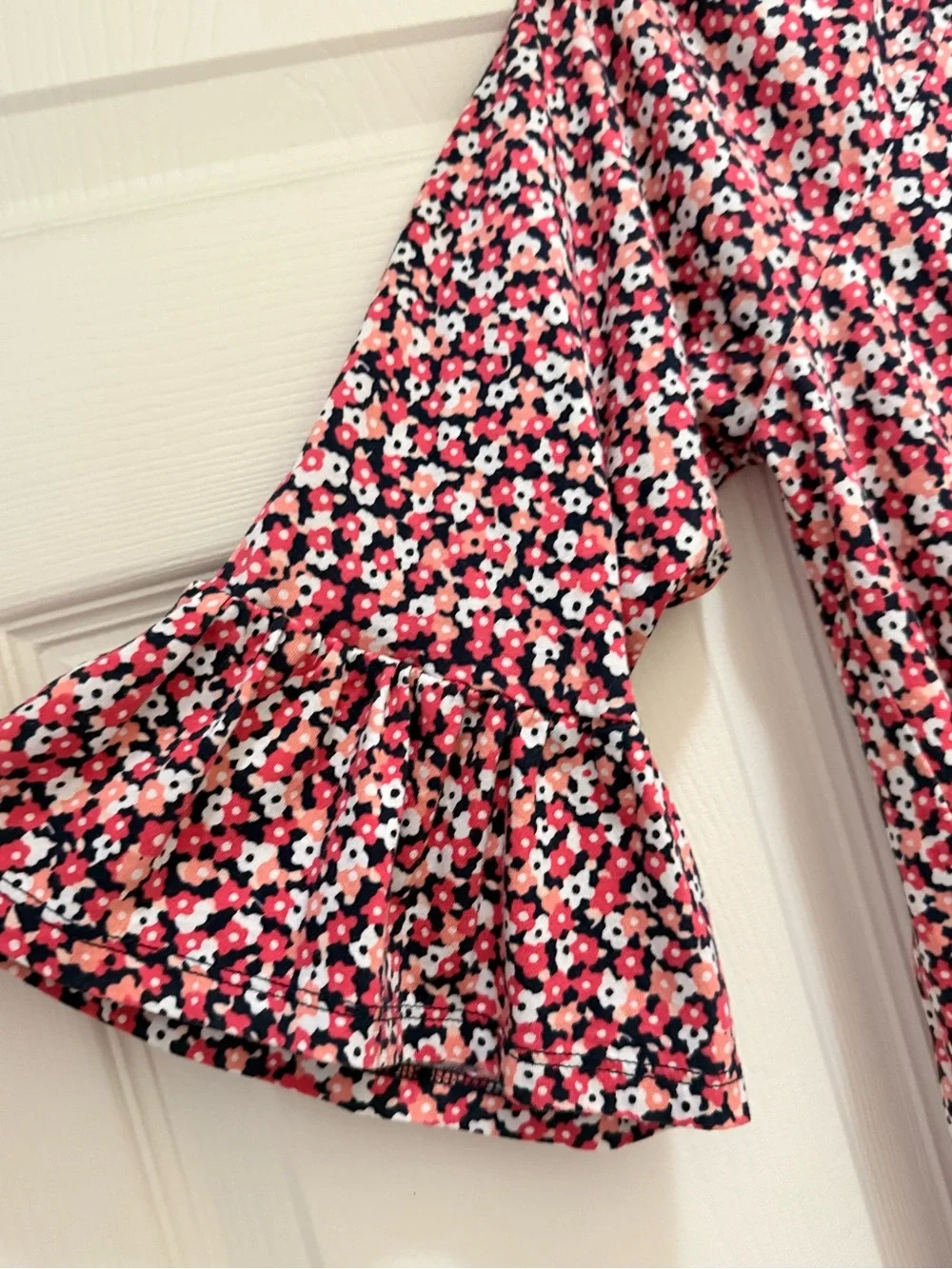 Michael Kors Pink Floral Mid-Sleeve Women's Top - Size Small